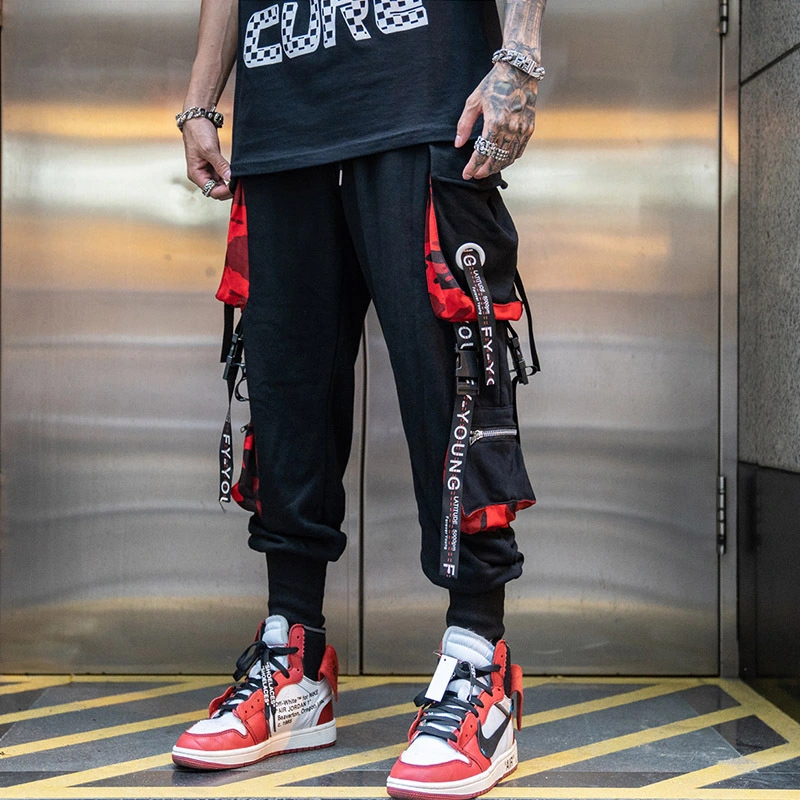 Personalized Loose Street Jogging Trousers With Streamers