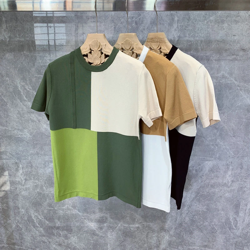 Hong Kong Style Knitted Bottoming Shirt High-end T-shirt