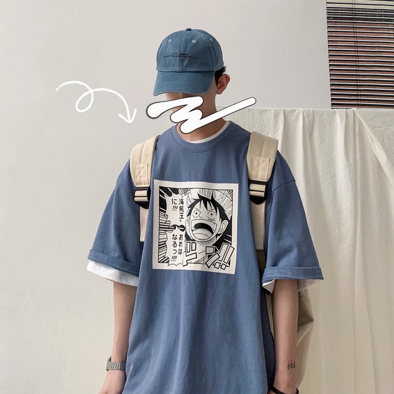 Japanese Classic Cartoon Cartoon Short Sleeve T-shirt For Men