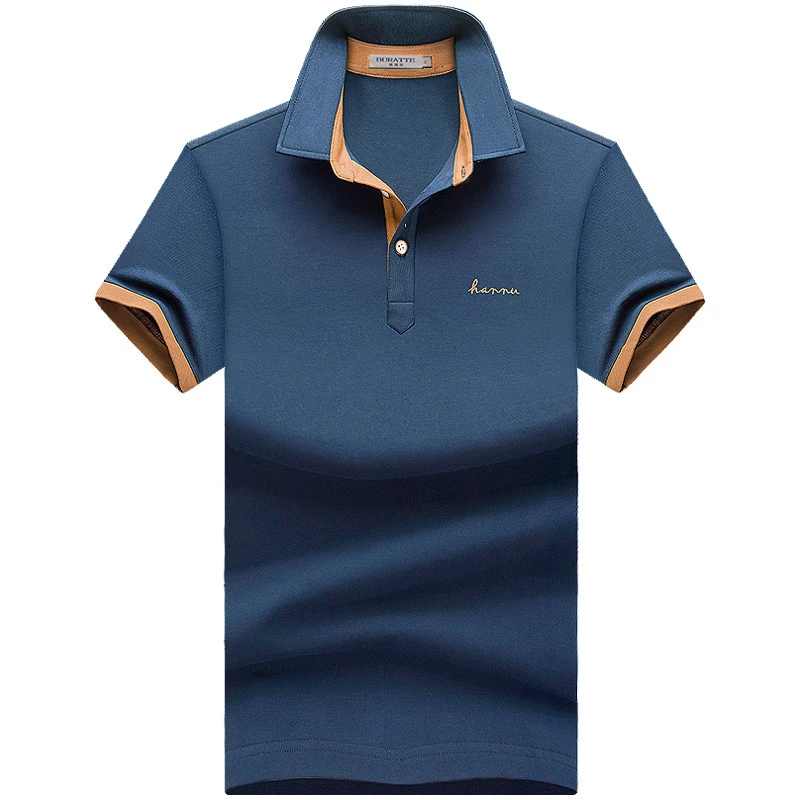 Summer Men''s Short Sleeve T-Shirt Cotton Lapel Polo Men''s Fashion Men''s Half Sleeve Business Collar T-Shirt