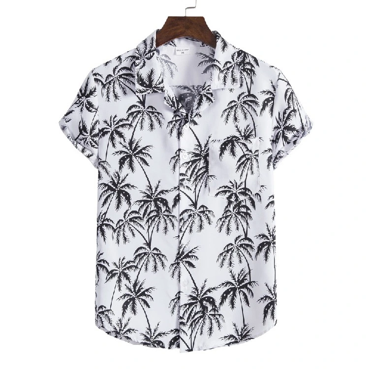 Men's Oversized Shirt Hawaiian Beach Suit Collar Short Sleeve Floral Shirt