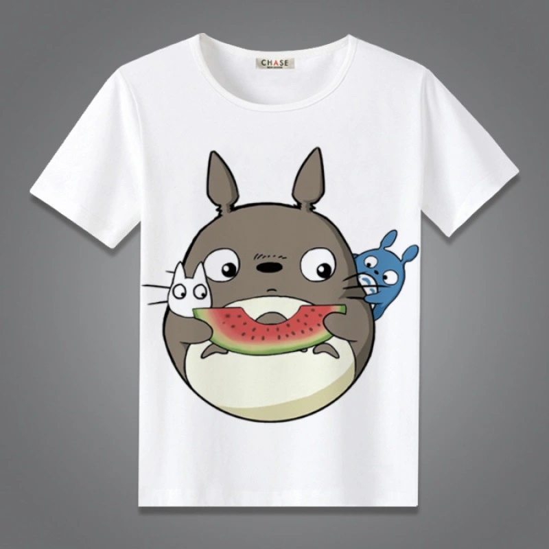 My Neighbor Totoro T-shirt Short Sleeve Hayao Miyazaki Anime Cartoon Peripheral Two-dimensional Summer Men and Women Couples Round Neck T-shirt Clothes