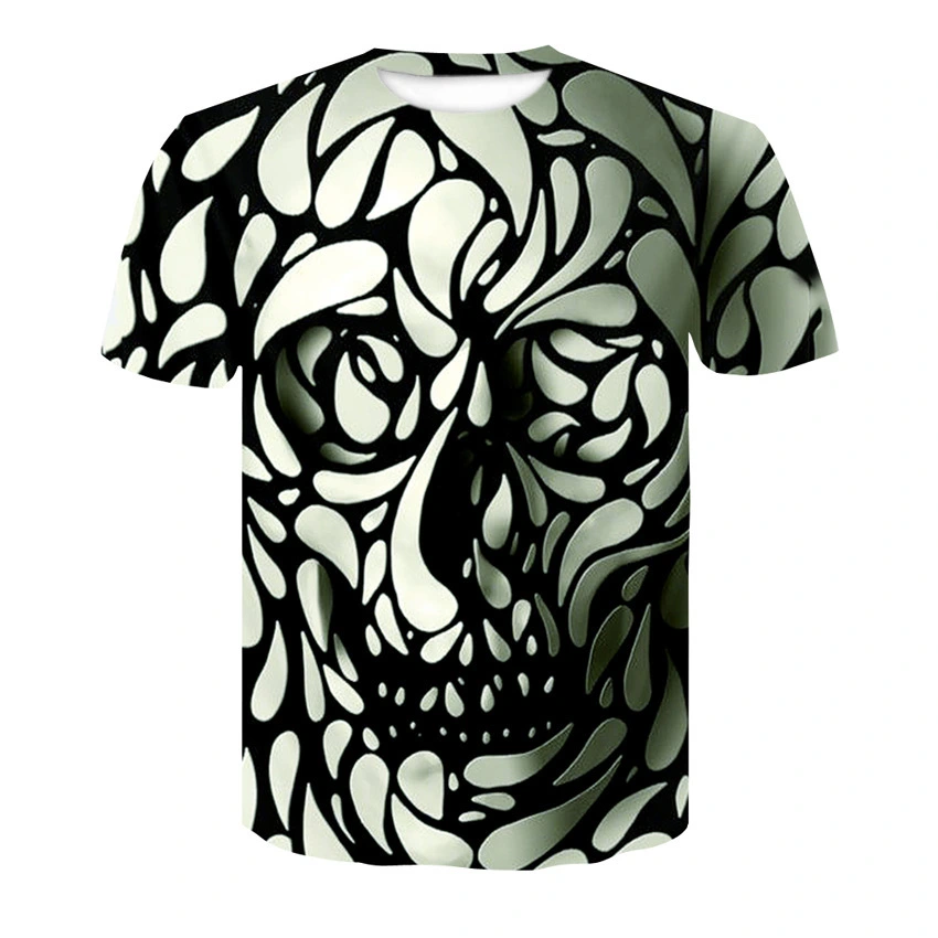 Skull Casual 3D Digital Printing Short-Sleeved Loose Fashion T-Shirt Tops For Men And Women
