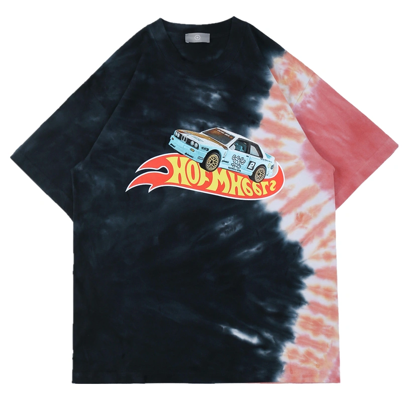Fashion Brand Travis Scott Summer New Hip Hop Tie Dyed Mens And Women''S Short Sleeve Cotton Loose Tshirt