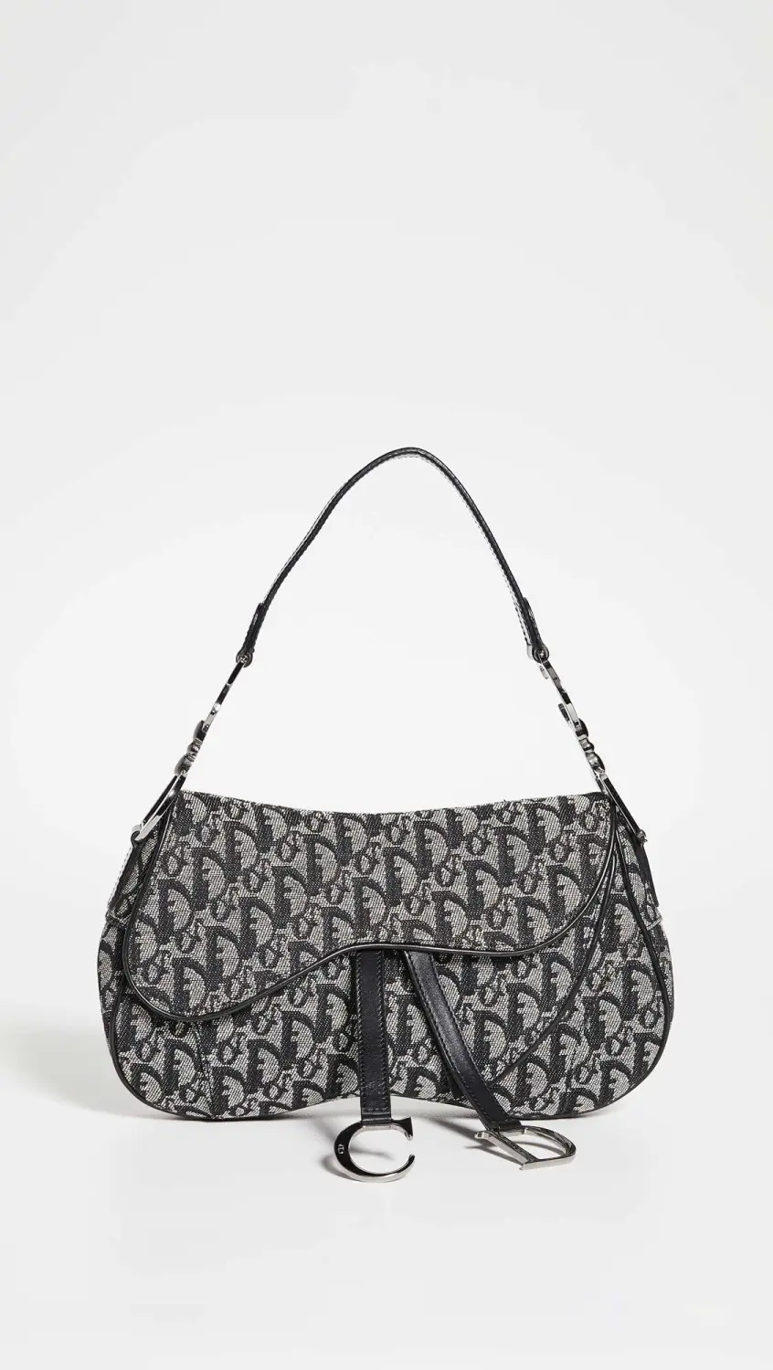 Shopbop Archive Women's Dior Double Saddle Bag, Blue, One Size
