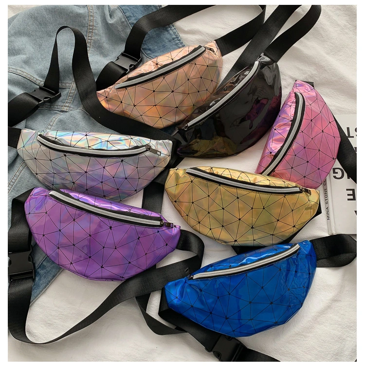 Waist Bag Korean Version Of Rhombic Laser Waist Bag Sequins Ladies One-Shoulder Diagonal Bag Mobile Phone Coin Purse