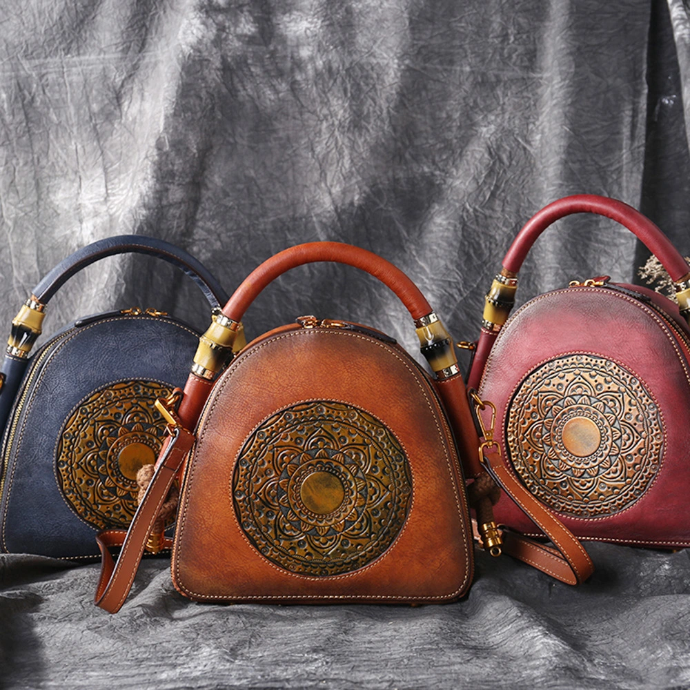 Leather Women's Bag Retro Head Leather