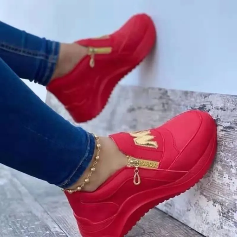 Spring New Sports Shoes Women'S Platform One Pedal Solid Color Casual Shoes In Stock