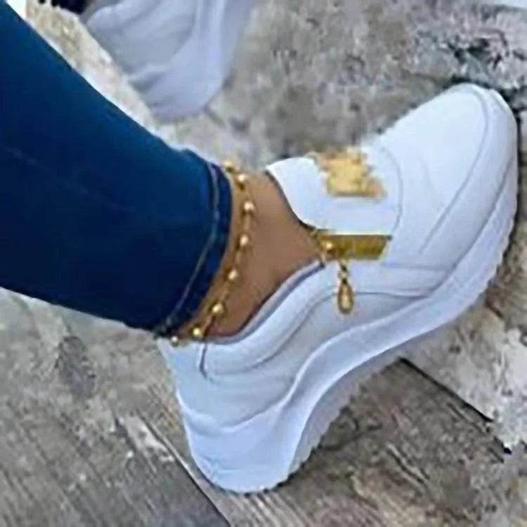 Spring New Sports Shoes Women'S Platform One Pedal Solid Color Casual Shoes In Stock