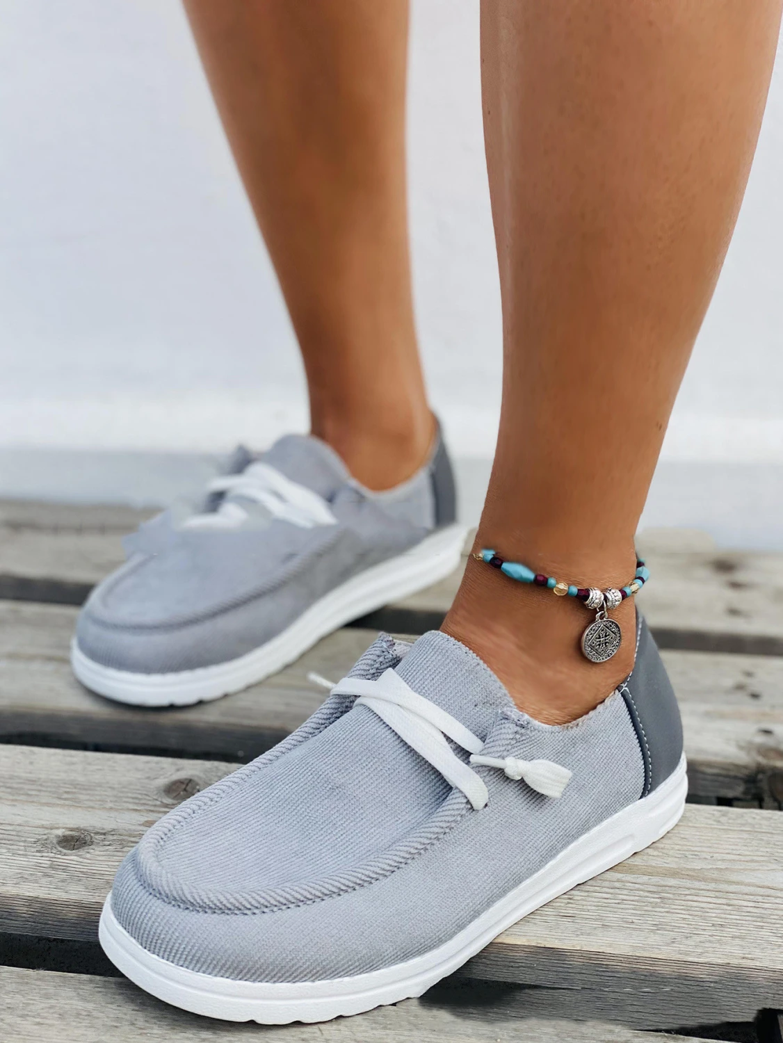Round Toe Low Cut Wick Casual Flat Heel Women's Shoes