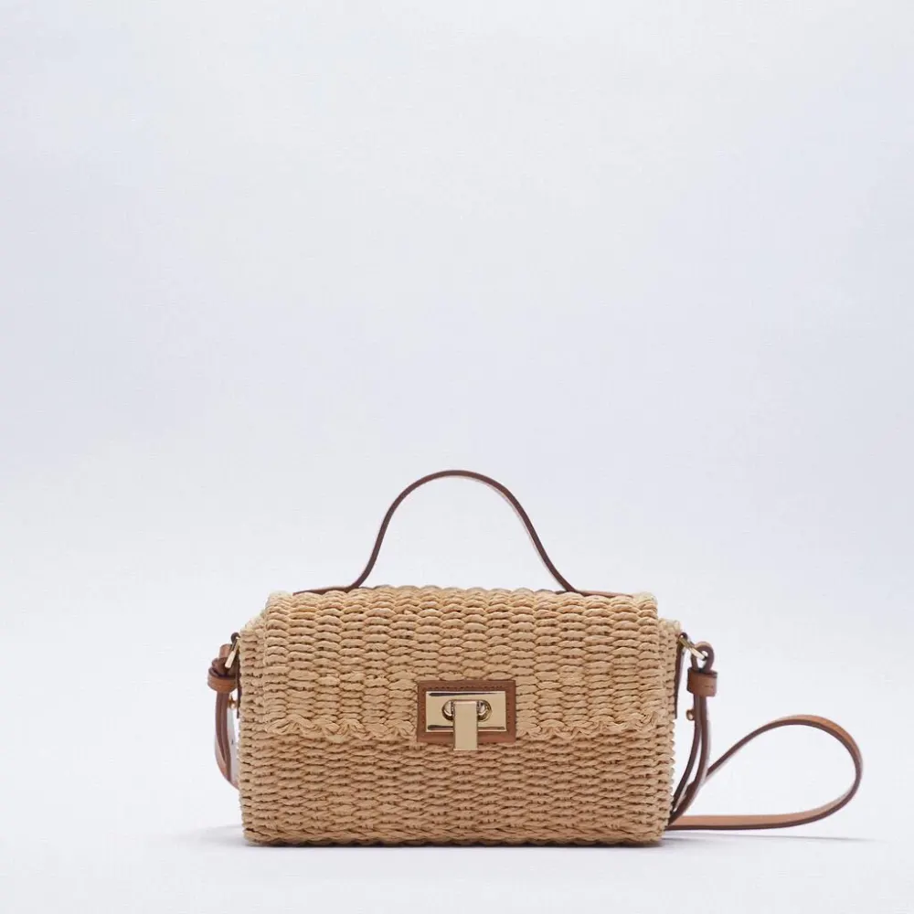 Hand-Held Straw Woven Bag Paper Rope Woven Bag, Messenger Bag