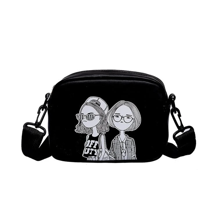 Small Square Bag Trendy Messenger Shoulder Bag Pu Printing Small Sachet