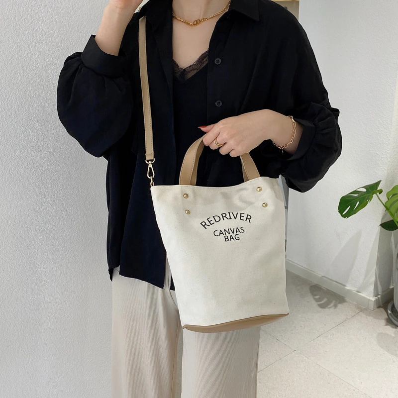 Letter Shoulder Handbag Beach Bucket Bag