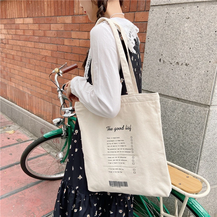 Retro Lazy Canvas Bag Korean Large-Capacity English Shoulder Bag