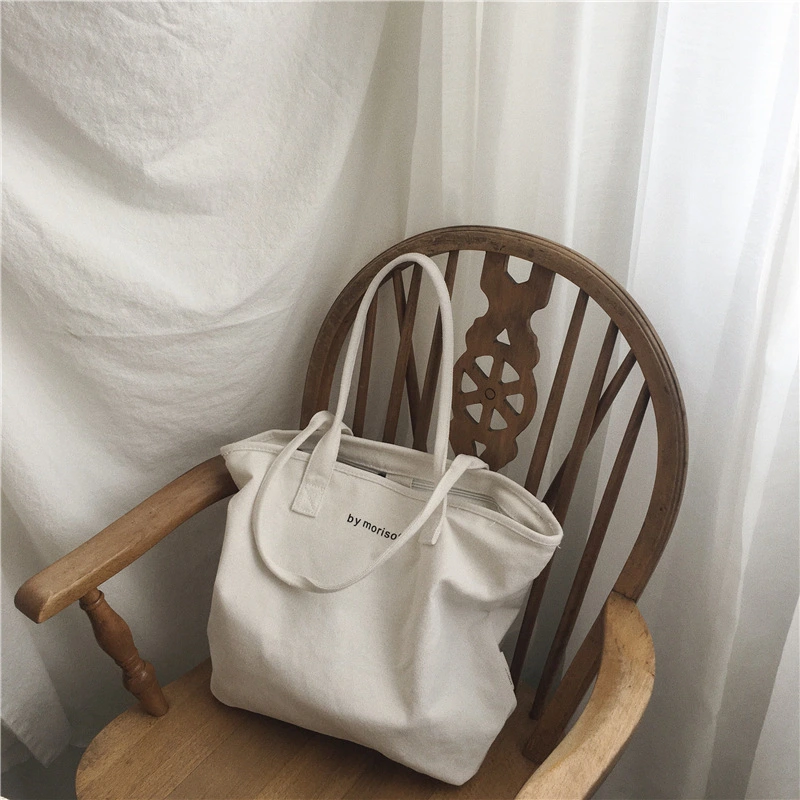 Canvas Bag Minimalist Style Ladies Shoulder Bag Casual Tote Bag