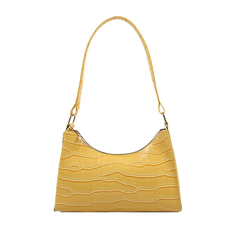 Spot Spring New Korean Pu Women's Bag Pure Color Crescent Bag Shoulder Bag