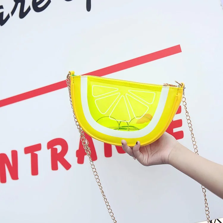 Fruit Transparent Shoulder Bag Soft Girl Funny Personality Chain Bag