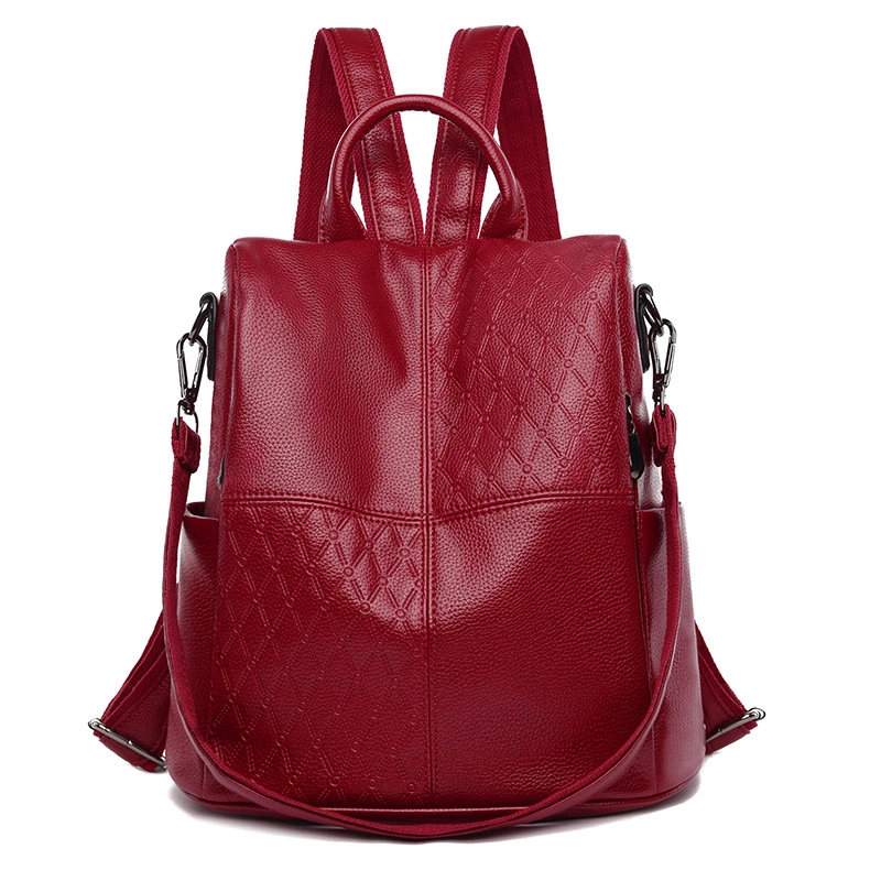 3 in 1 Fashion Women Anti-Theft Backpack High Split Vintage Leather