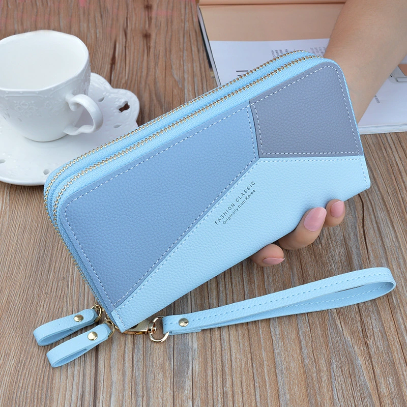  New Double Zipper Hand Wallet Women"s