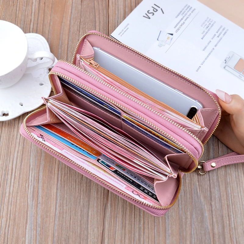 Women's Purse Long Double Zipper Handbags Shoulder Bag