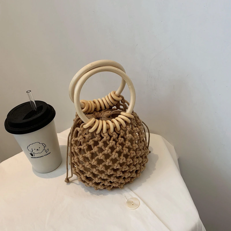 Personalized Popular Bag Women Fashion Woven Handbag Trend Simple Casual Bucket Bag