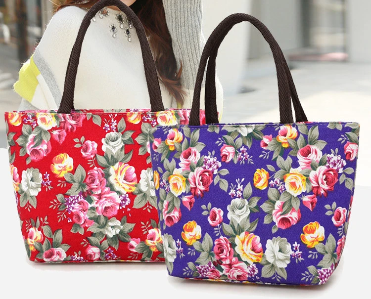 Casual Canvas Color Small Cloth Bag Handbag Lunch Bag Old Bag Mommy Bag