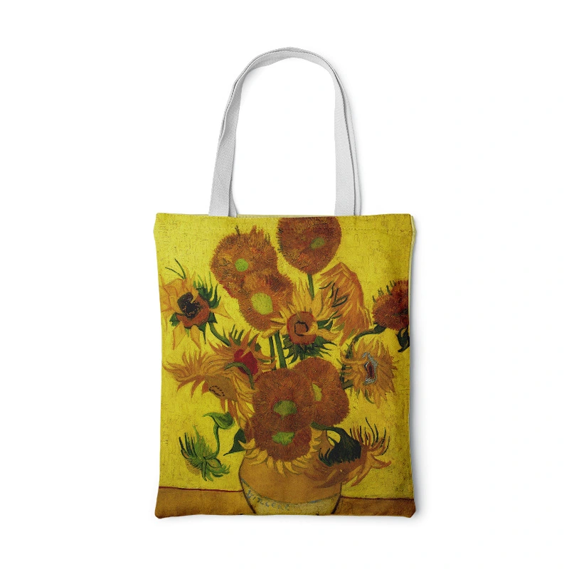 Sunflower Canvas Bag Creative Art Self-Portrait Shoulder Bag Personalized Handbag