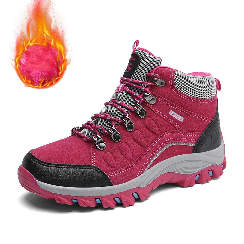 New Large Size Outdoor Hiking Shoes Lovers Wild Plus Velvet Warm Snow Comfortable Cotton Shoes