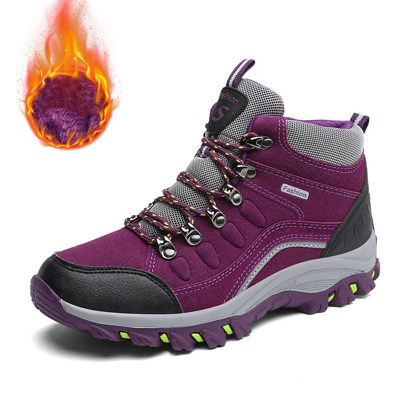 New Large Size Outdoor Hiking Shoes Lovers Wild Plus Velvet Warm Snow Comfortable Cotton Shoes