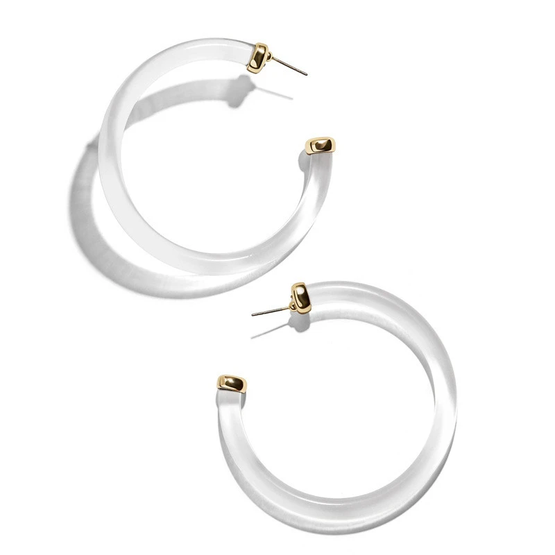 Simple Resin C Word Transparent Earrings