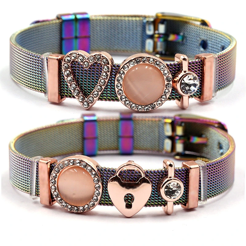 Colorful Exquisite Stainless Steel Strap Men's and Women's Bracelets