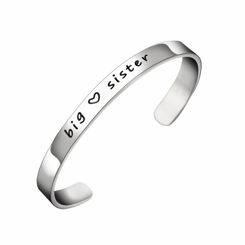 Simple Sister Sister Lettering Hand Ring