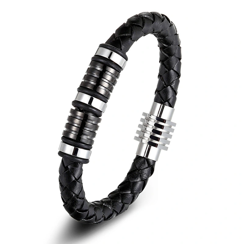 New Style Stainless Steel Leather Bracelet