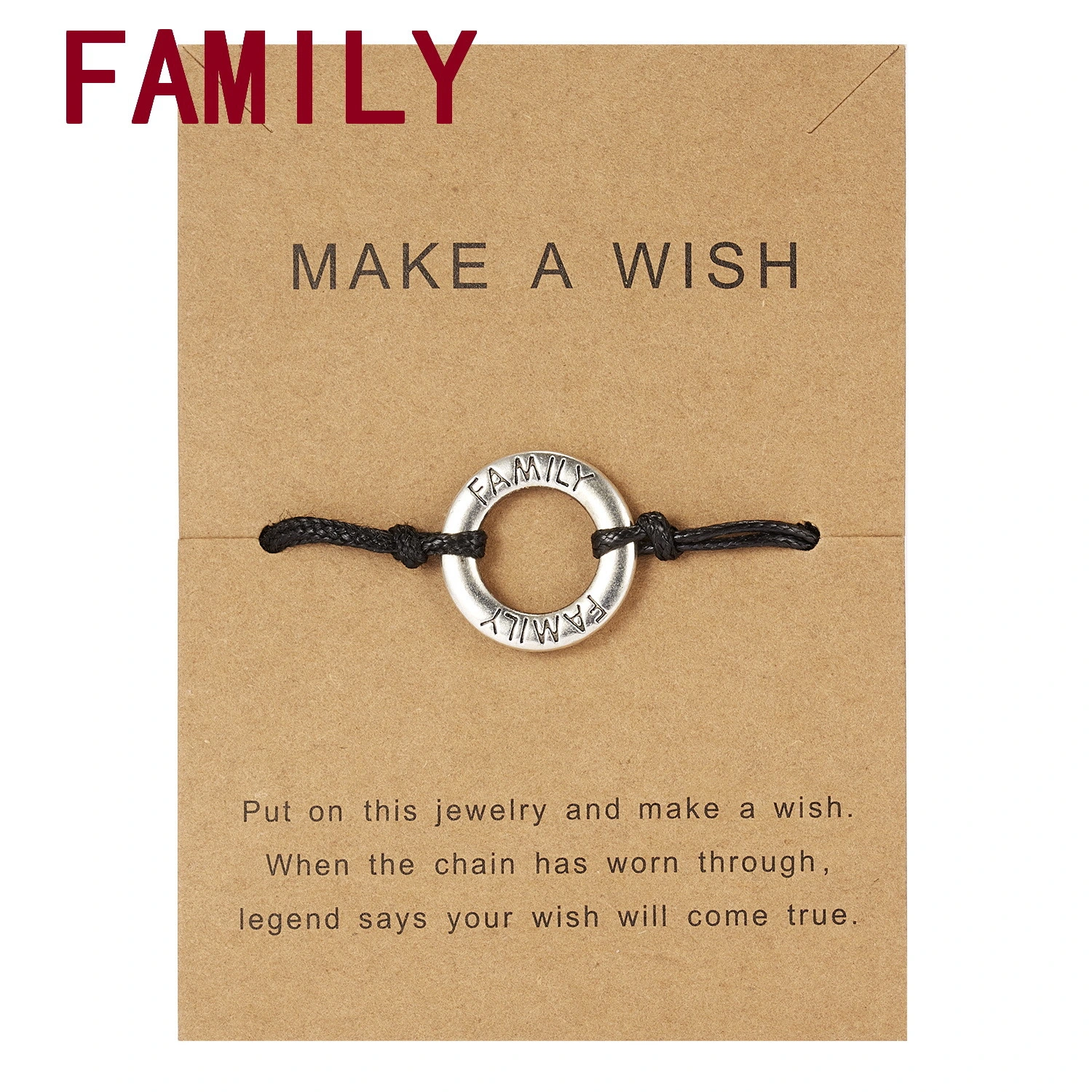 Ring Lettering Adjustable Woven Paper Card Bracelet