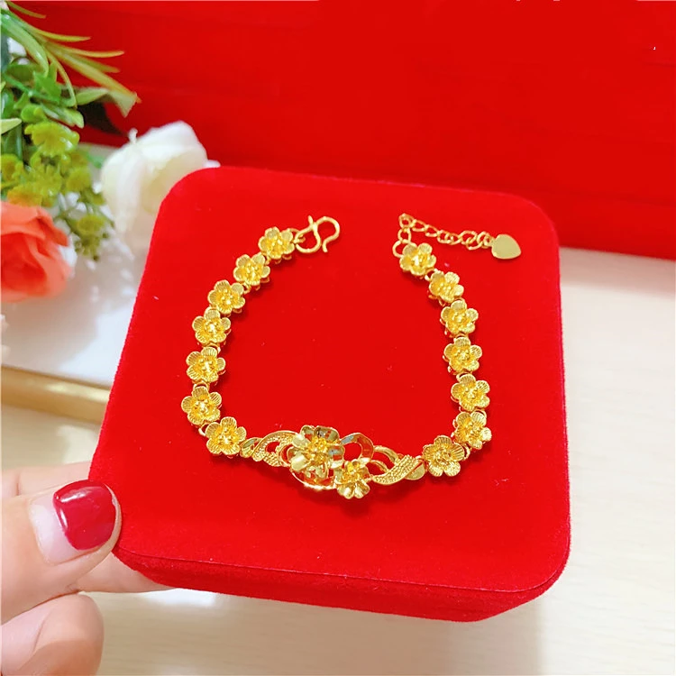 Gold-plated Pixiu Transfer Beads Flower Horse Whip Bracelet