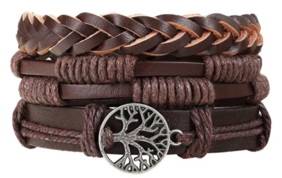 Hand-woven Vintage Cowhide Bracelet Diy Combination