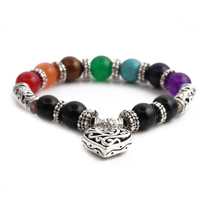 Heart-shaped Spacer Colorful Bracelet