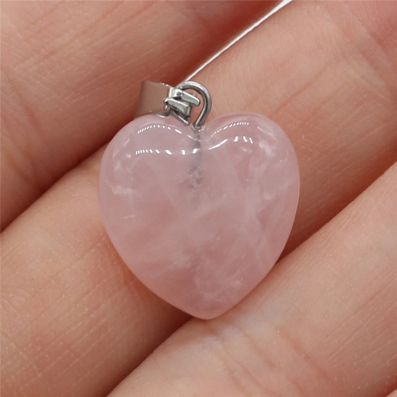 Exquisite Natural Stone Heart-shaped Semi-precious Stone Pendant