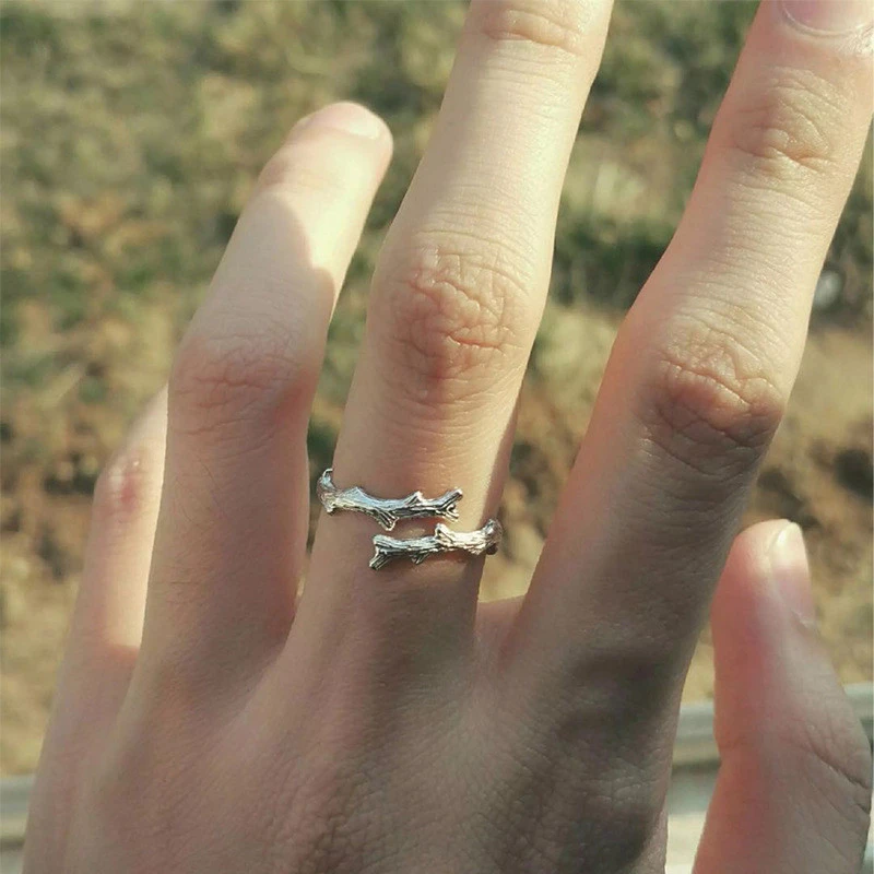 Literary Branch-shaped Adjustable Ring