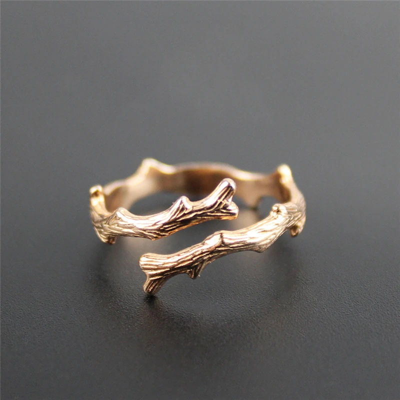 Literary Branch-shaped Adjustable Ring