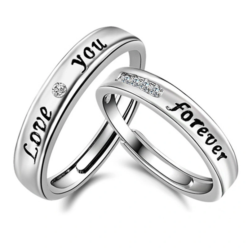 Love You Forever Couple Ring In Sterling Silver