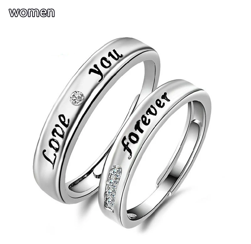 Love You Forever Couple Ring In Sterling Silver