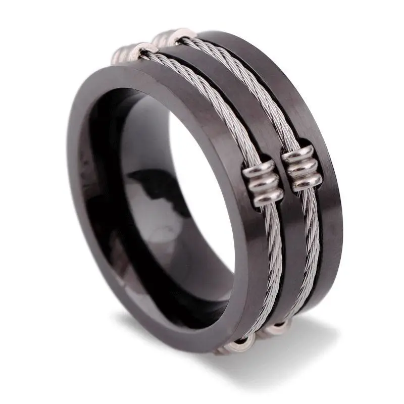 Jewelry Personality Titanium Steel Black Wia Ring Fashion Men'S Ring Tail Ring Ring