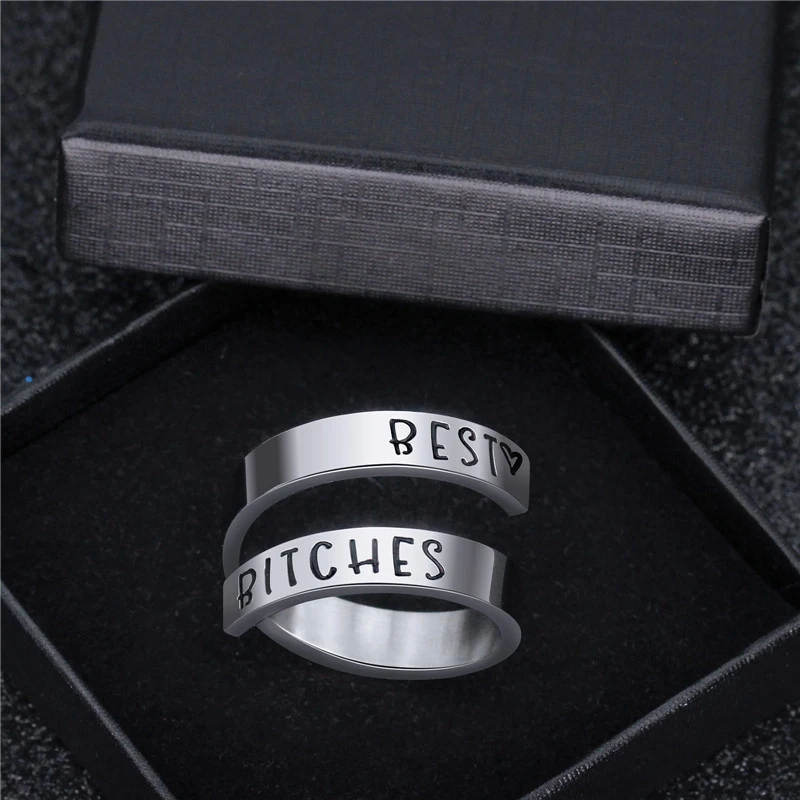 Fashion Ring Engraved Double Titanium Steel Ring