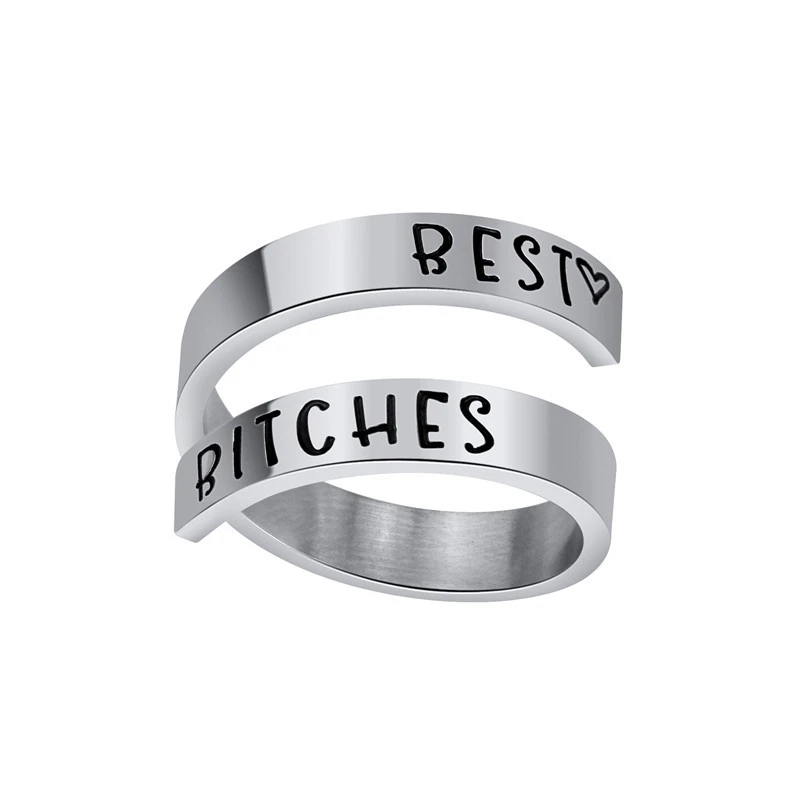 Fashion Ring Engraved Double Titanium Steel Ring