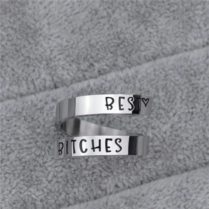 Fashion Ring Engraved Double Titanium Steel Ring