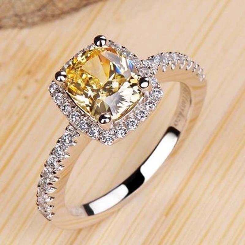 High Simulation Diamond European And American Gold-plated Ring