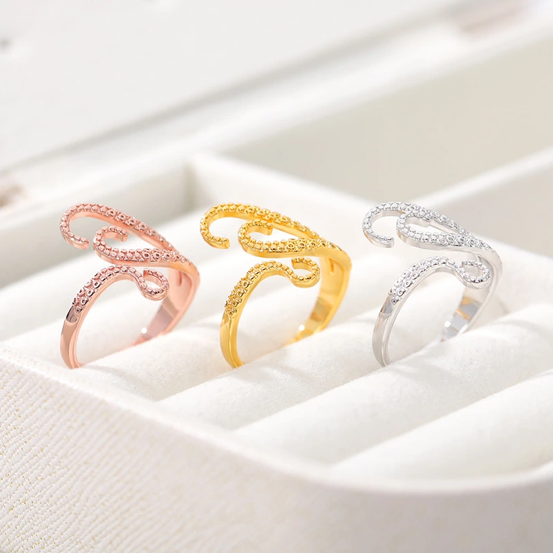 European And American Style Personalized Jewelry Stainless Steel Ring Octopus Foot Ring Men And Women Jewelry Birthday Gifts