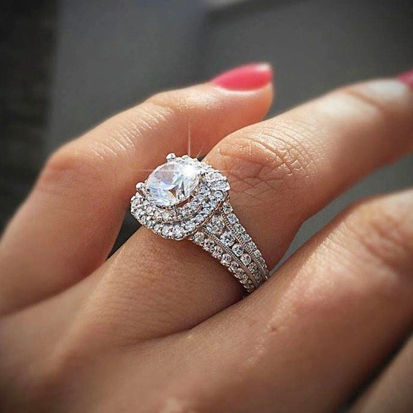 Zhenrong Wish New 18k Platinum Plated White Gold Simulation Diamond Ring