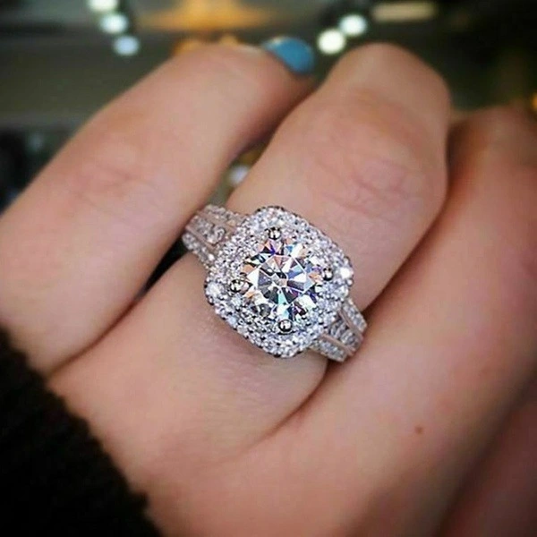 Zhenrong Wish New 18k Platinum Plated White Gold Simulation Diamond Ring